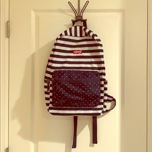 Levi’s Navy and White Stripes Backpack